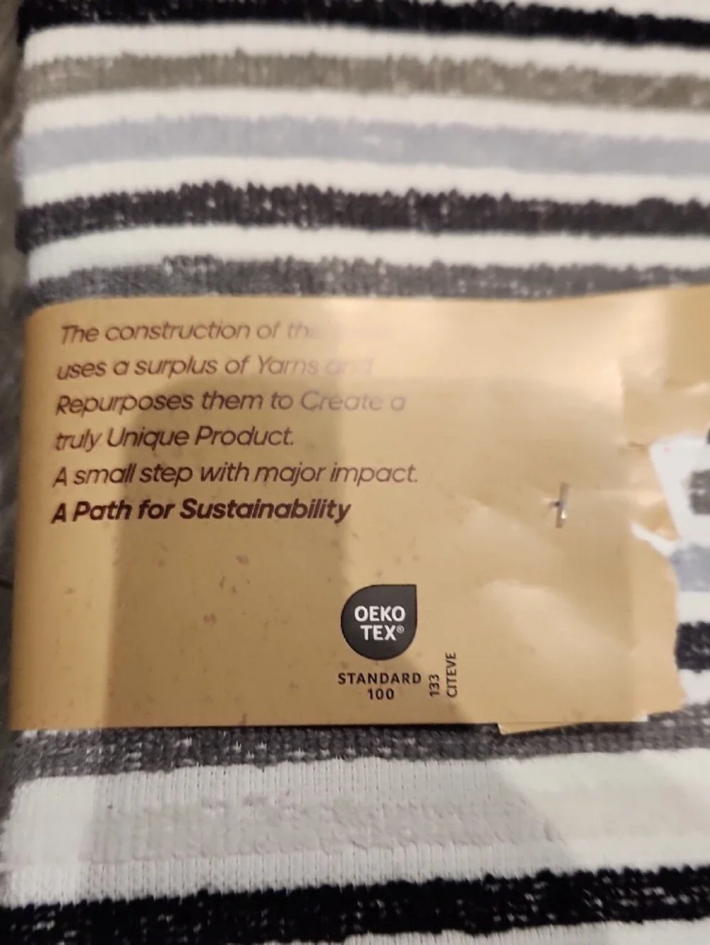 NWT Bianca Striped Kitchen Towels - 3 Pack (White, Black, & Gray)